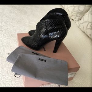 MIU MIU  Python  ankle boots size 37.5 Italian .